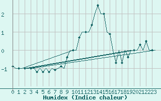 Courbe de l'humidex pour Holzdorf