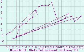 Courbe du refroidissement olien pour Storkmarknes / Skagen