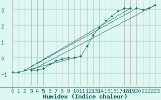 Courbe de l'humidex pour Mont-Aigoual (30)