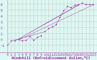 Courbe du refroidissement olien pour Lasne (Be)