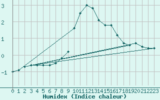 Courbe de l'humidex pour Bjornholt