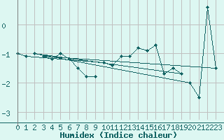 Courbe de l'humidex pour Chaumont (Sw)