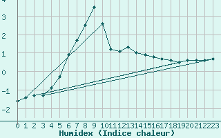Courbe de l'humidex pour Saittarova