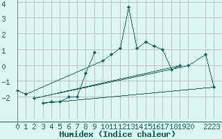 Courbe de l'humidex pour Ineu Mountain