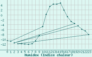 Courbe de l'humidex pour Sjenica