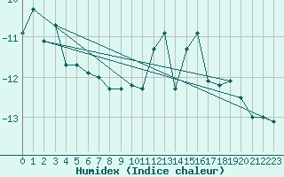 Courbe de l'humidex pour Seljelia