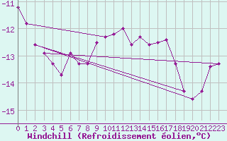 Courbe du refroidissement olien pour Sonnblick - Autom.