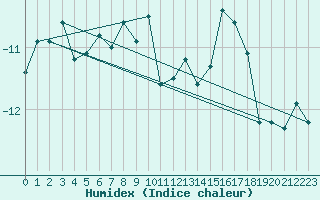 Courbe de l'humidex pour Juvvasshoe