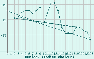 Courbe de l'humidex pour Viitasaari