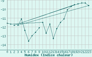 Courbe de l'humidex pour Sonnblick - Autom.