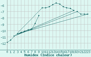 Courbe de l'humidex pour Buresjoen