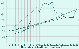 Courbe de l'humidex pour Hjerkinn Ii