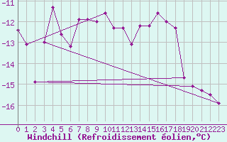 Courbe du refroidissement olien pour Skagsudde