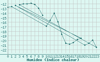 Courbe de l'humidex pour Nattavaara