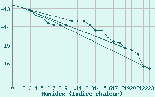 Courbe de l'humidex pour Sonnblick - Autom.