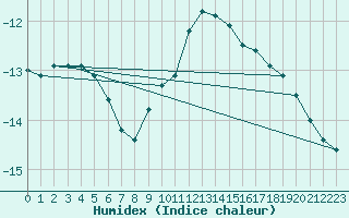 Courbe de l'humidex pour Skagsudde