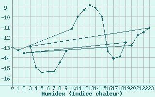 Courbe de l'humidex pour Hjartasen
