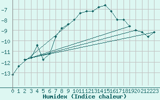 Courbe de l'humidex pour Pian Rosa (It)