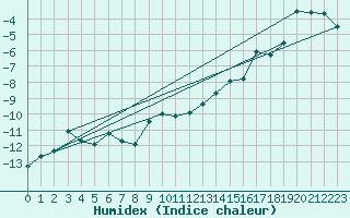 Courbe de l'humidex pour Hjartasen