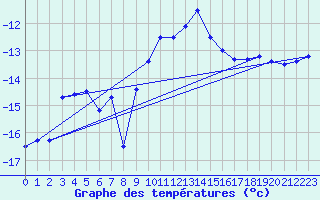 Courbe de tempratures pour Ineu Mountain