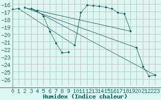Courbe de l'humidex pour Salla kk