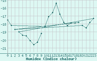 Courbe de l'humidex pour Hjartasen