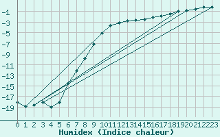 Courbe de l'humidex pour Norsjoe