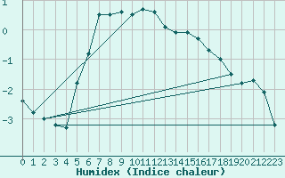 Courbe de l'humidex pour Skagsudde