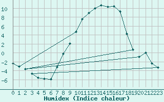 Courbe de l'humidex pour Nesbyen-Todokk