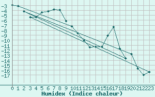 Courbe de l'humidex pour Salla kk