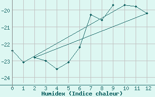 Courbe de l'humidex pour Sanae Aws