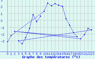 Courbe de tempratures pour Ineu Mountain