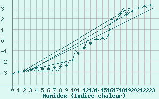 Courbe de l'humidex pour Laage