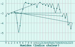 Courbe de l'humidex pour Ornskoldsvik Airport