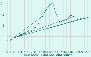 Courbe de l'humidex pour Kozienice