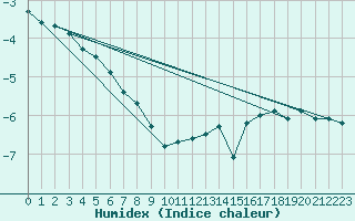 Courbe de l'humidex pour Nesbyen-Todokk