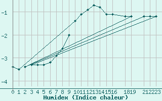 Courbe de l'humidex pour Zilani