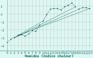 Courbe de l'humidex pour Angermuende