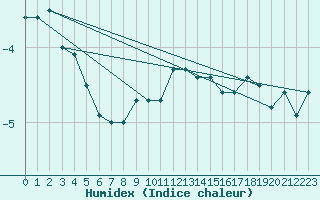 Courbe de l'humidex pour Hoernli