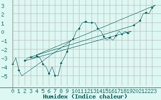 Courbe de l'humidex pour Fassberg