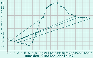 Courbe de l'humidex pour Sjenica