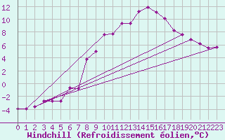Courbe du refroidissement olien pour Klippeneck