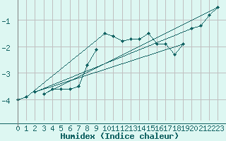 Courbe de l'humidex pour Cervena