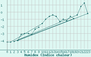 Courbe de l'humidex pour Siria