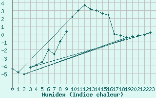 Courbe de l'humidex pour Angermuende