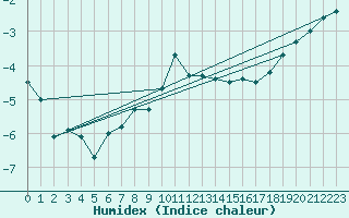 Courbe de l'humidex pour Hoernli