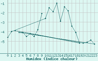 Courbe de l'humidex pour Puerto de San Isidro