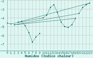 Courbe de l'humidex pour Honefoss Hoyby