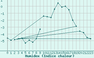 Courbe de l'humidex pour Monte Rosa