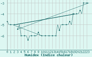 Courbe de l'humidex pour Syktyvkar